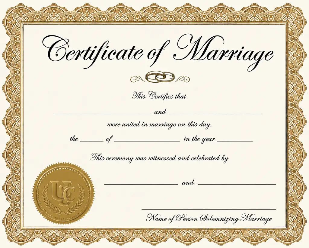 Certificate of Marriage